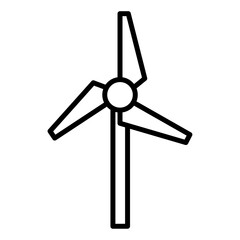 wind turbine icon flat thin outline art logo