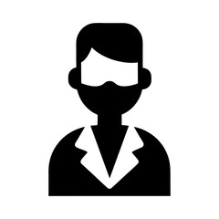 Doctor Face Wearing Mask in Minimalist Vector Style for Healthcare Avatar Icon