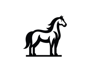 Elegant horse stallion icon bold vector illustration for equine branding