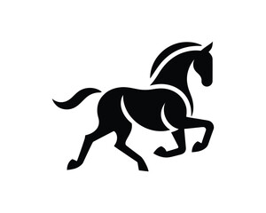 Fototapeta premium Elegant black stallion vector emblem for equestrian brands