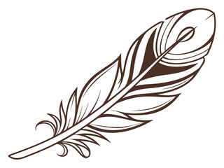 Obraz premium Vibrant Modern Feather With Metallic Gradient Line Engrav Vector Illustration