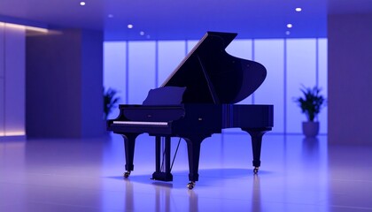 unique and beautiful piano, background hotel lobby