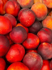 Fresh organic nectarines. Fruit background nectarines. Fruit background