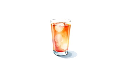 Refreshing Iced Tea Illustration with Realistic Details and Subtle Shading