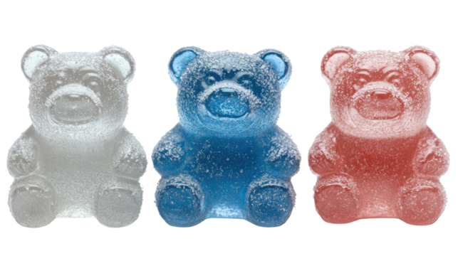 A collection of vibrant and cheerful gummy bears. This photo showcases a delicious array of colorful gummy bear candies, arranged for maximum visual appeal.