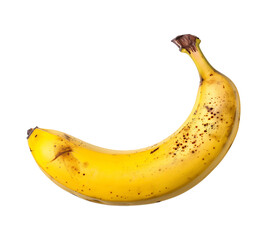 Yellow banana fruit isolated on transparent png background