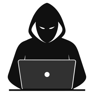 hacker with laptop computer