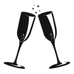 champagne glasses on black background © KOBAD