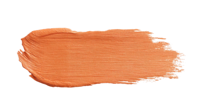 Abstract Peach Paint Stroke on Transparent Background