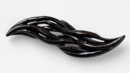 Abstract Black Ceramic Sculpture: Intricate Design