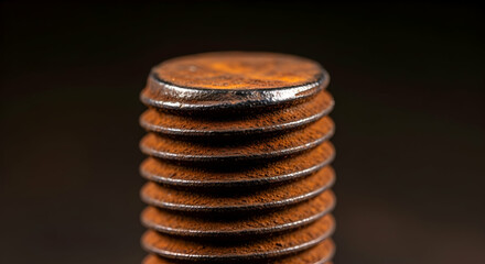 Oxidized Metal Bolt With Striking Textural Details Close Up Macro Shot