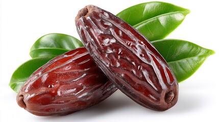 Sweet Dates with Lush Green Leaves