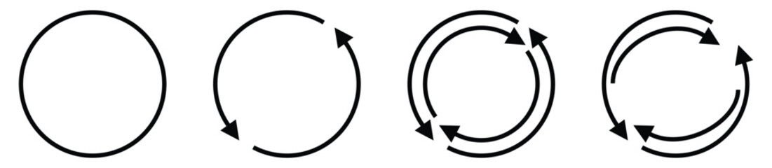 Transfer, swap, exchange, spin, flip concept. Circular arrow editable stroke outline icon isolated on white background flat vector illustration.