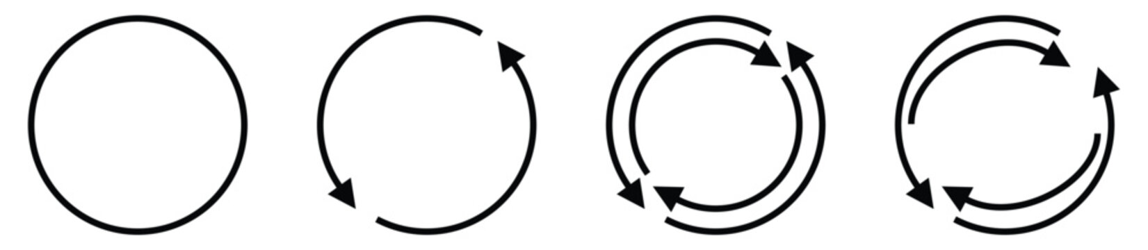 Transfer, swap, exchange, spin, flip concept. Circular arrow editable stroke outline icon isolated on white background flat vector illustration.