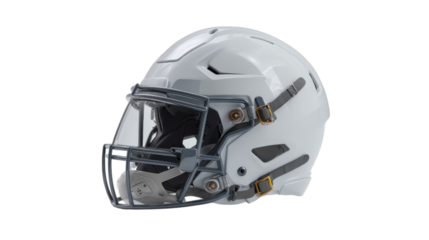 White American Football Helmet on Transparent Background