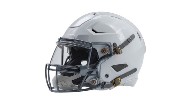 White American Football Helmet on Transparent Background