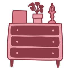 vector illustration of dresser furniture