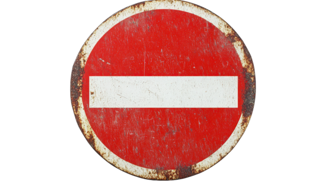 Do not enter sign with red circle and white dash Transparent background, PNG