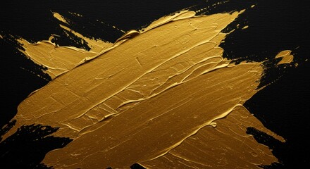 Dynamic abstract gold texture on a deep black background artistic backdrop design element