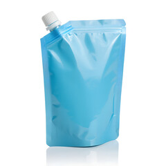 A blue plastic pouch isolated on transparent background