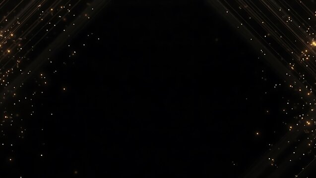 Abstract Christmas night sky with glowing tree lights and a field of gold dust particles