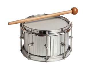 Steel drum mallet percussion instrument silver metallic isolated transparency background music shiny round shape. Steel drum with mallet transparency background metallic percussion instrument