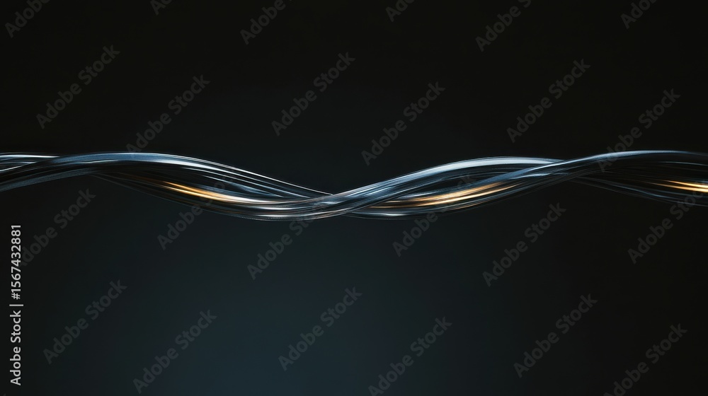Poster Abstract shapes intertwining on dark studio background