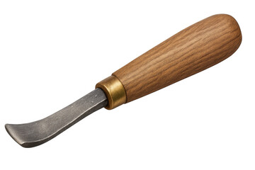 Fototapeta premium Wood carving gouge with wooden handle and metal blade isolated on transparent background, ready for woodworking and carving projects