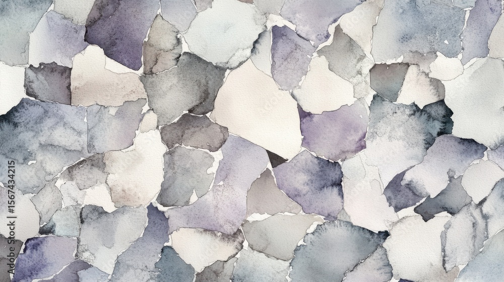 Aufkleber Abstract watercolor painting with irregular color patches