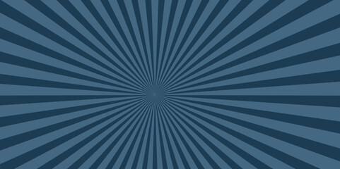 Fototapeta premium Illustration with a radial radiant pattern emanating from the center and expanding outward in alternating dark blue and light blue rays, Retro sunburst background Abstract radial lines background ,.