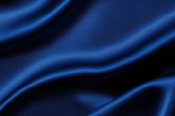 Obraz premium Delicate waves of dark blue silk creating a serene backdrop with captivating depth and texture