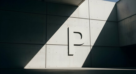 Parking Structure Interior With Concrete Walls And Signage In Harsh Light