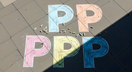 Pastel Letters On Pavement With Chalk Sticks For Colorful Back To School Art