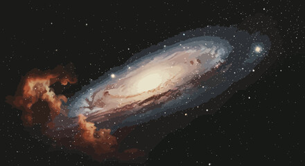 Obraz premium Artistic representation of a majestic galaxy with nebulous clouds and stars