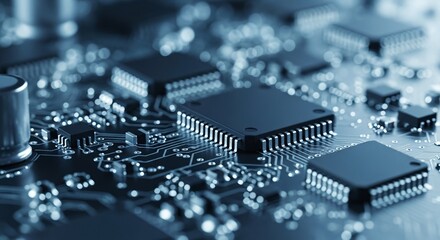 Obraz premium close up of computer circuit board