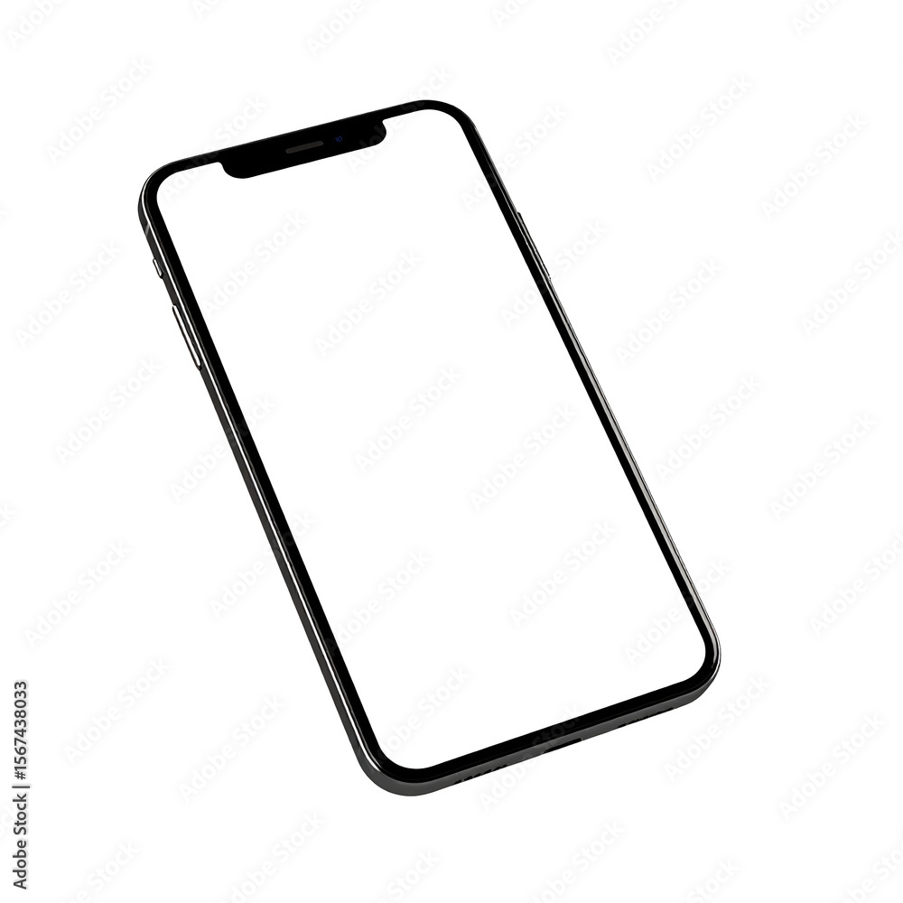 Poster generic smartphone mockup template with blank white screen for app ui design and responsive website 