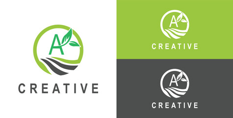 landscape logo with initials