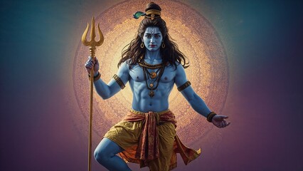 A majestic artwork of Lord Shiva in sacred form. Perfect for spiritual decor, meditation space, or collectors seeking divine energy through powerful symbolic art.