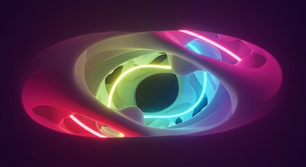 Abstract tunnel with neon lights