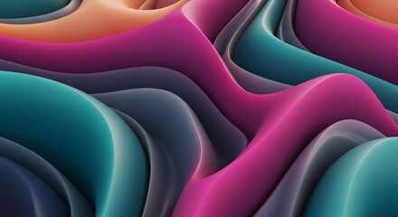 Abstract waves of vibrant colors and smooth textures