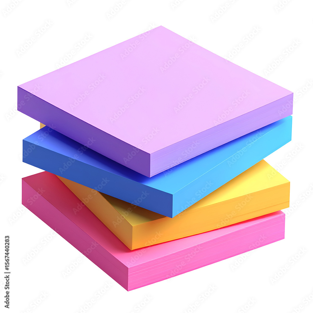 Poster minimalist stack of isometric blocks in pastel colors abstract geometric design elements for creativ