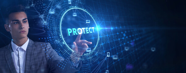 Cyber security data protection business technology privacy concept.