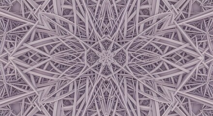 Intricate symmetrical pale purple abstract geometric lattice structure