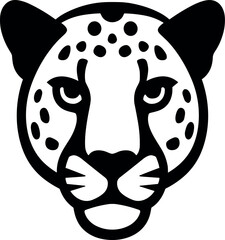 Naklejka premium Leopard Head vector black silhouette design
