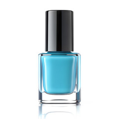 Bottle of blue nail polish isolated on transparent background