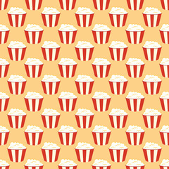Seamless Pattern of Popcorn Illustration.