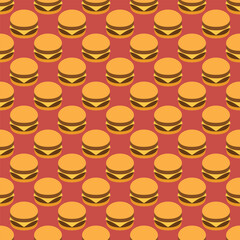 Seamless Pattern of Cheeseburger Illustration.