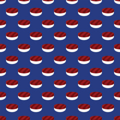 Seamless Pattern of Sushi Illustration.