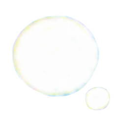 水彩のシャボン玉大小2つのイラスト