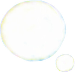 水彩のシャボン玉大小2つのイラスト